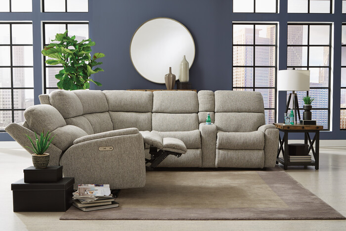 Flexsteel brings functional furniture to a new level with this sectional.