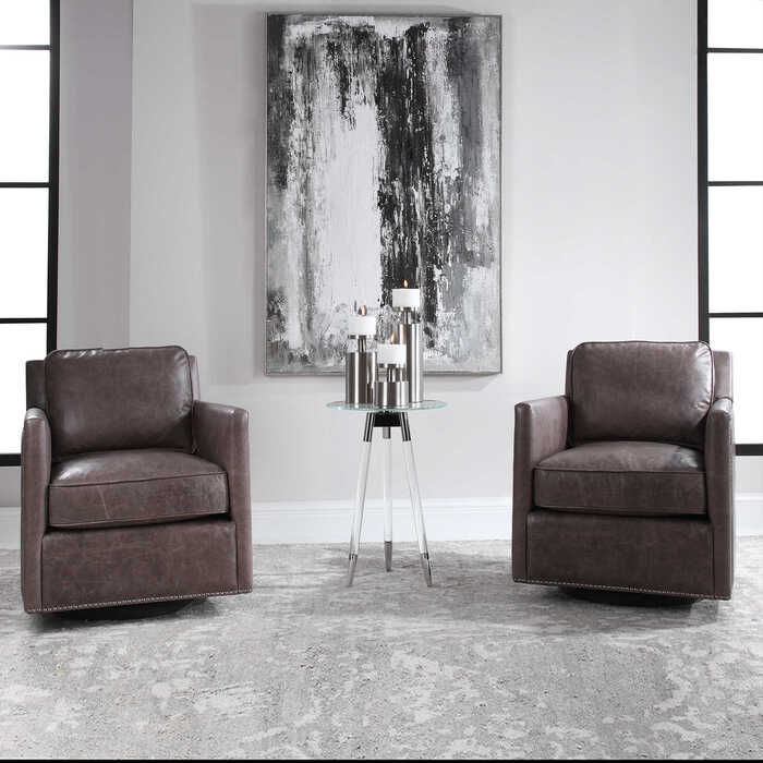 Update your Chattanooga living room furniture with the Uttermost Roosevelt leather chair from EF Brannon.