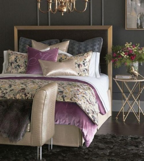 Velvet bedroom furniture by Eastern Accents has that traditional look of modern decor for your home.