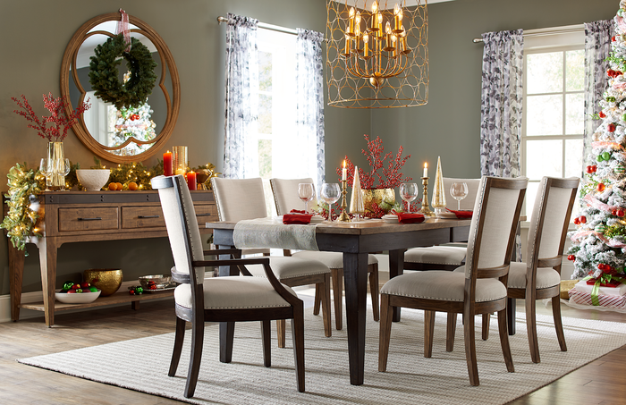 This dining room set up by Kincaid is perfect for decorating with holiday accent pieces