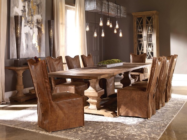 Upholstered dining chairs by Uttermost adding style to the dining room 