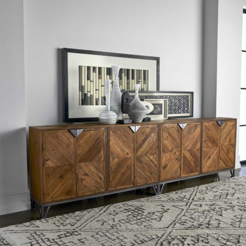 Solid Dining room storage piece from Uttermost displayed in a modern home.