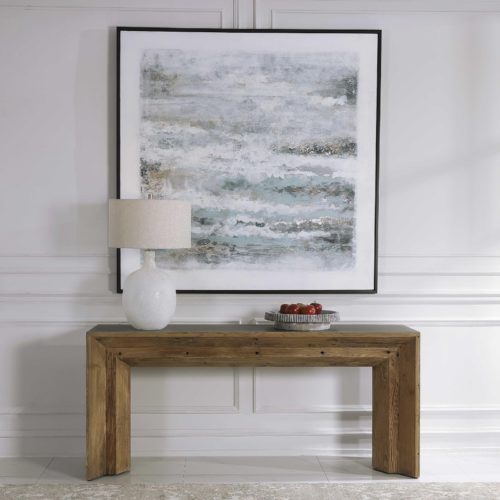 Wood finish entry table from Uttermost