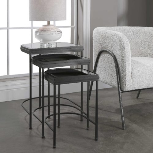 Nesting tables by Uttermost is a super functional piece of furniture for small spaces/