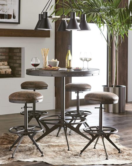barstools at a round table for modern kitchen decor