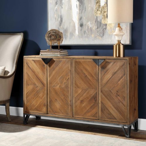 wood cabinet by Uttermost for a cozy home feel