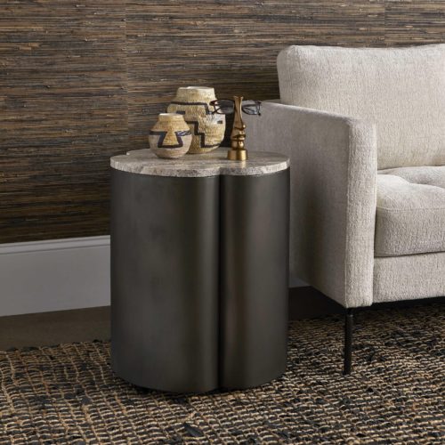Three sided clover accent tables by Uttermost