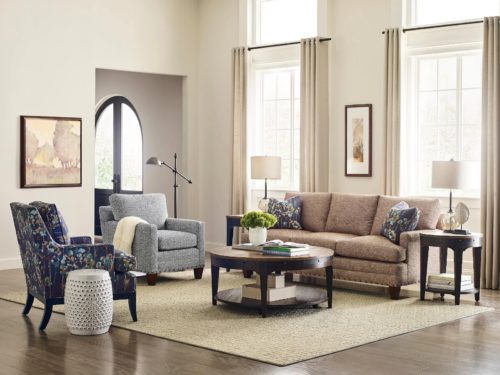 living room sofas paired with accent chairs